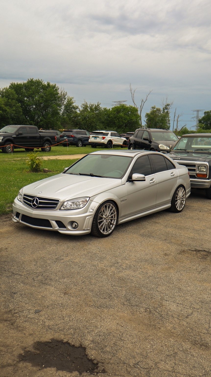 Silver Mercedes C63 AMG